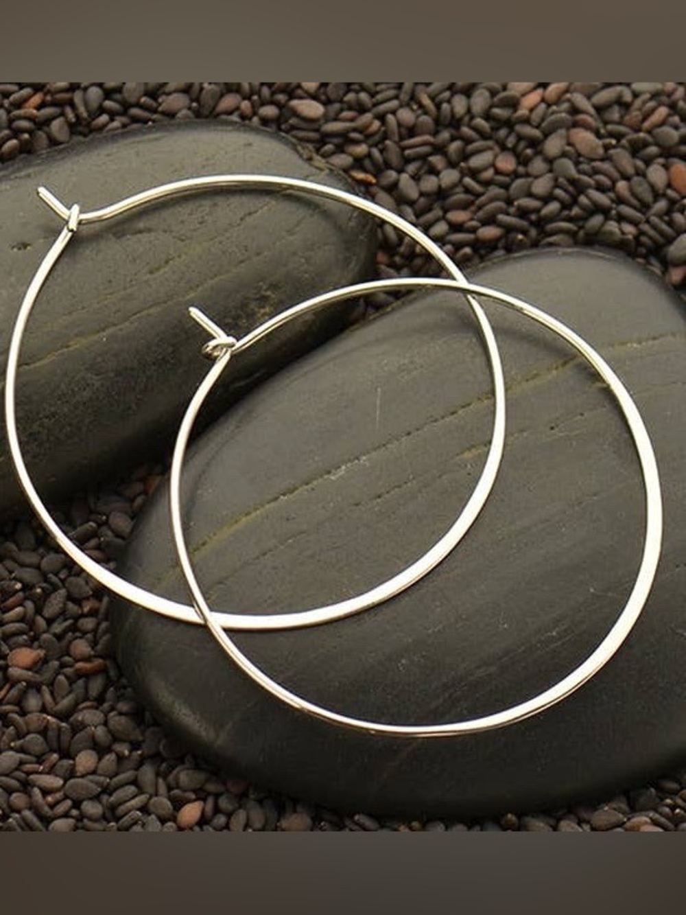 Elegant Sterling Silver Half Hammered Circle Hoop Earrings
